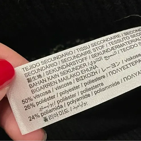 ZARA  Leopard zebra animal‎ print turtleneck chunky knit sweater size large