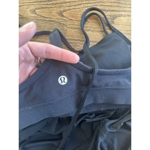 Lululemon  Athletica No Limits Top Black Sports bra Size 6 Racerback Workout Tank