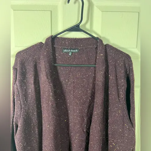 Love Ellie Women's Speckled Deep Purple Cardigan Size XXL