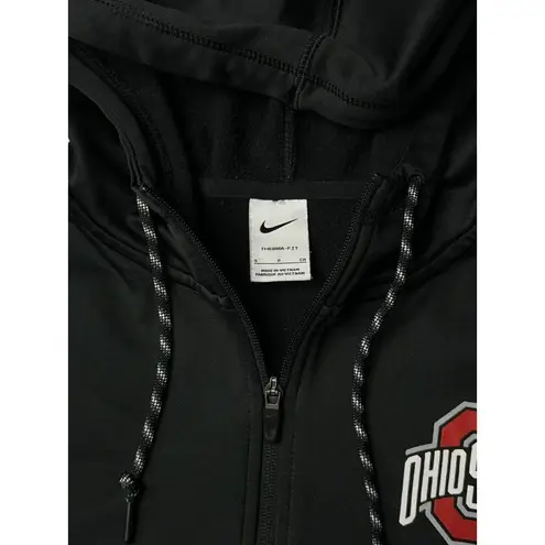 Nike Ohio State Buckeyes  Fit Therma Black/Red Full Zip Jacket Hoodie Women's S/M