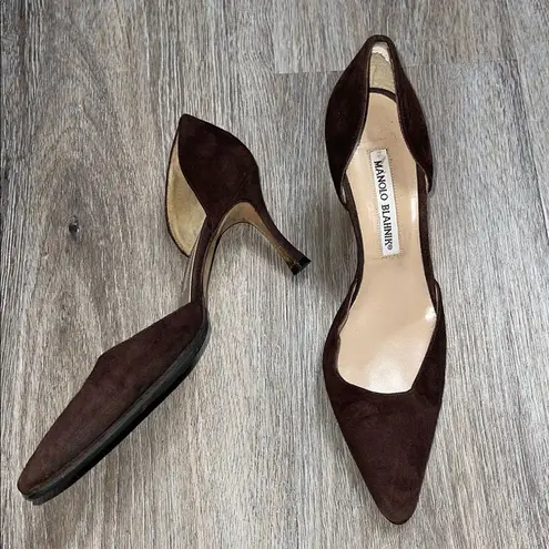 Manolo Blahnik D’Orsay Women's Brown Suede Heels Size 36.5 (US 6.5)