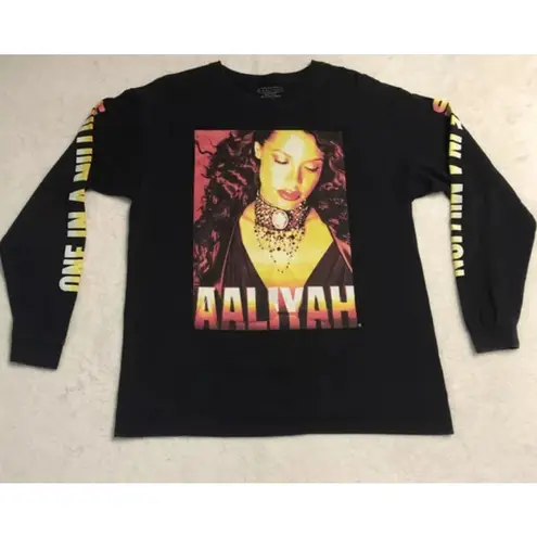 Aaliyah Long Sleeve Graphic Tee One in a Million Black T