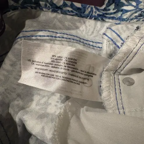 Gloria Vanderbilt Blue and White Patterned Amanda Shorts Cotton Stretch W 12