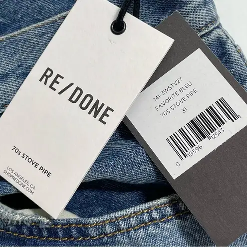 RE/DONE NWT '70s Stove Pipe Cigarette Size 31 Straight Jeans High Rise Denim