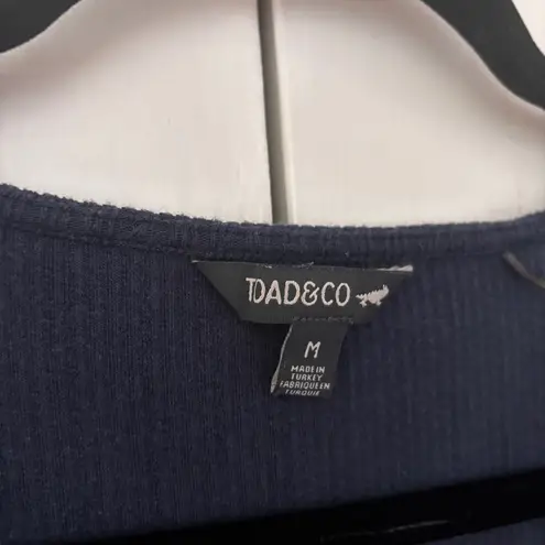 Toad&Co Rosalinda Dress Cable Rib Knit True Navy Blue Size Medium Braided