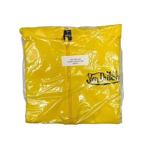 Von Dutch  Purple Logo Yellow Full-Zip Hoodie