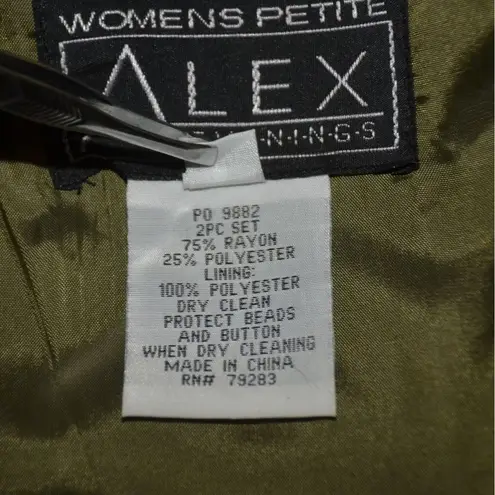 Alex Evenings ALEX Evening Formal Dress Jacket Green Iridescent Bead 18WP Mother of the Bride