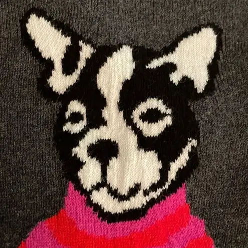 J. Crew Mercantile Gray French Bulldog Teddie Knit Sweater Women's Size XXS