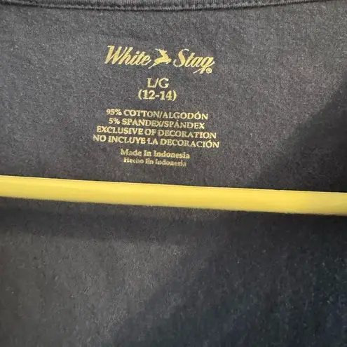 White Stag Blue Sleeveless Tank Top with Lace Neckline, Casual