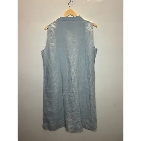 Garnet Hill Women's 33498 Size 14 Gray Linen Shirt Dress Button Front NWOT