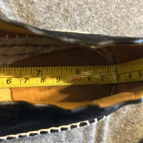 Chloé Chloe Suede Whipstitch Scalloped Trim Flat Espadrilles