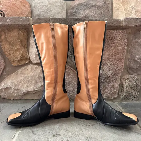 Più di Servas 90’s Vintage Fine Leather Boots Made In Germany. Contrasting Color Black Size 7