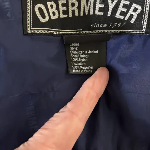 Obermeyer Jacket Womens 10 Blue Stabilizer II Winter Ski Snow Hooded Full Zip