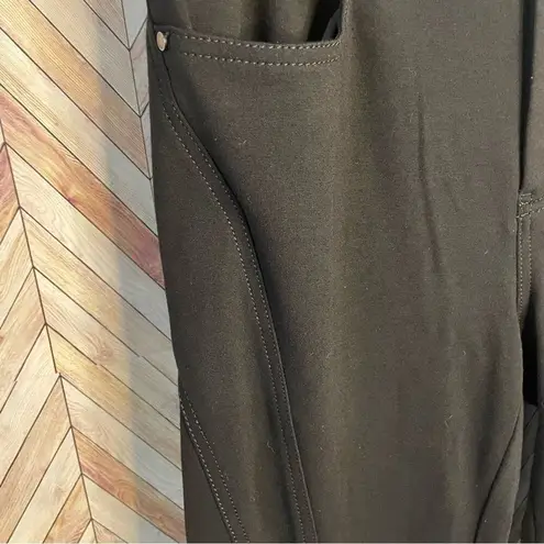 Elie Tahari Black Tapered Button 4 Pockets Stitching Design Women’s Size Medium