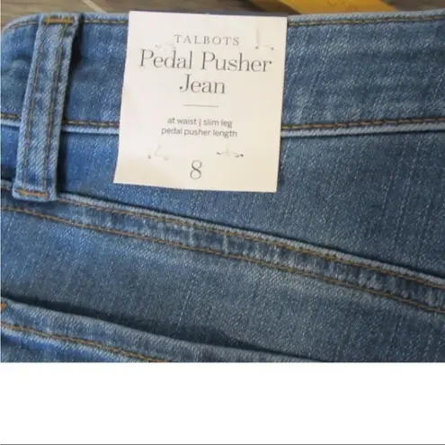 Talbots  womens size 8 Pedal Pusher jean cropped blue jeans crop stretch NWT