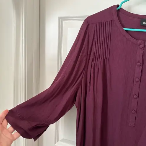 Avenue Plum Blouse 3/4 Sleeves Size 18/20