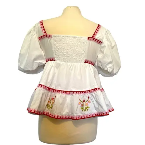 English Factory Embroidered Blouson Top XS MSRP $120