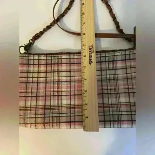 Elliot Lucca 3 way‎ demi clutch/crossbody/shoulder bag purse plaid Pink