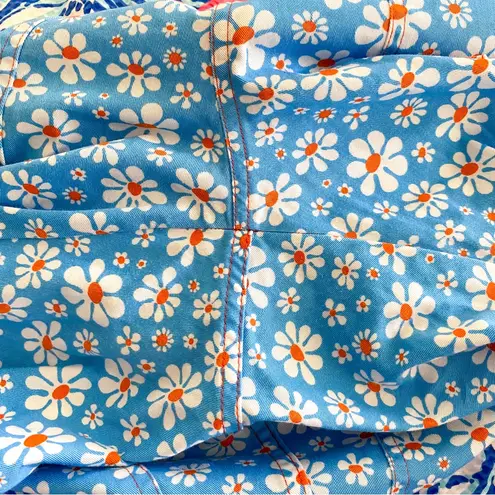 Big Bud Press Lazy Daisy Work Pants Cotton Blue Daisy Print Medium EUC