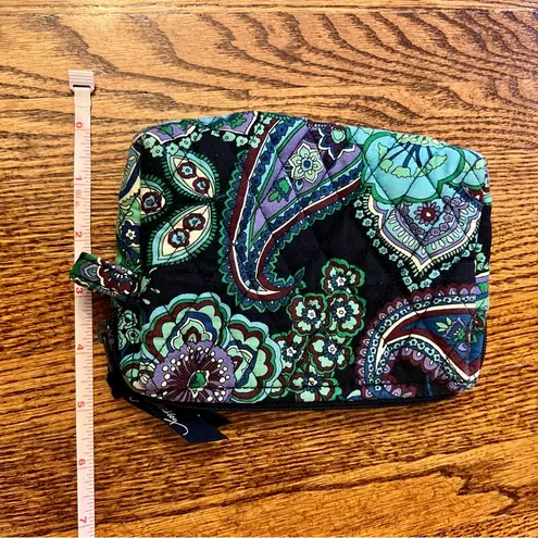Vera Bradley Cosmetic Blue Rhapsody Paisley With Plastic Liner Very Nice 5"x7" Green