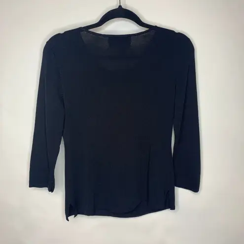 Joseph A Embellished Beaded Black Sweater Sz Medium