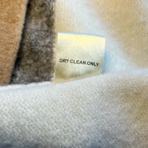 Lovestitch Oversized Colorblock Knit Open Cardigan Beige Grey Cream, Size M/L