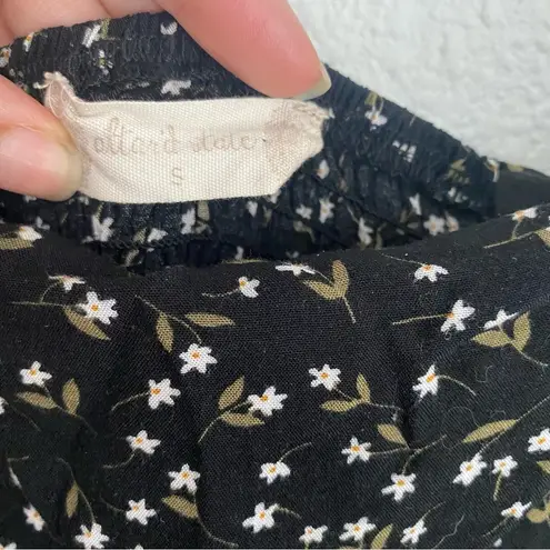 Altar'd State Altar’d State black dark floral long sleeve ruffle faux wrap mini dress size S