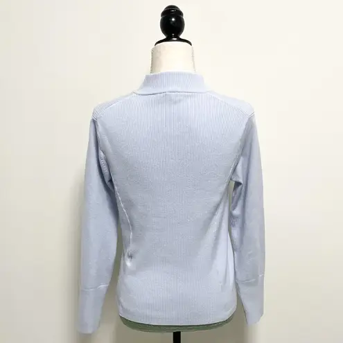 Shu Shu Zip Up Sweater Cardigan Camisole Set Blue