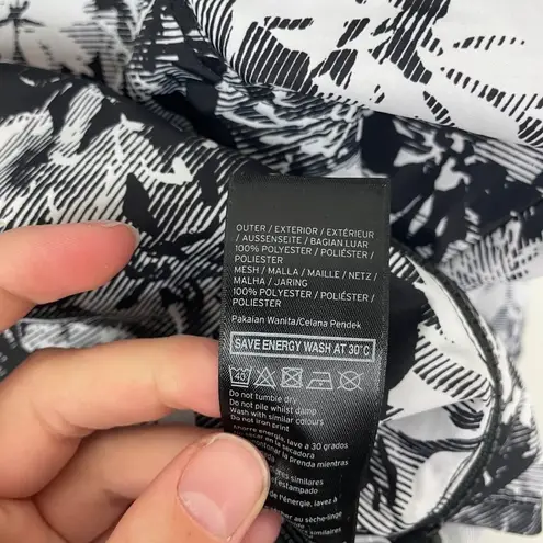 Ivy Park Womans S Black and White Floral Long Sleeve Hooded Windbreaker Pullover