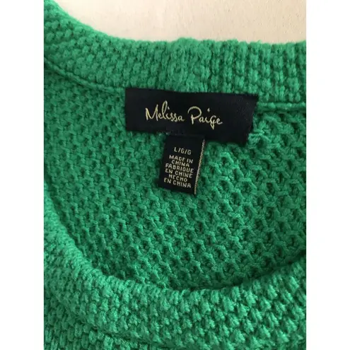 Melissa Paige Women Sweater LG Long Bell Sleeve Pullover Knit Lagenlook Maximali