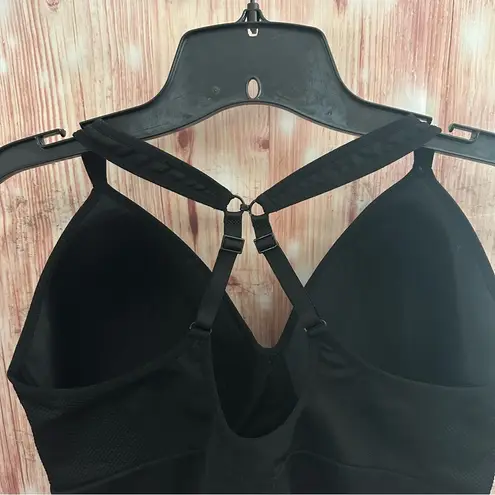 Avia Black Medium Support Molded Plunge Sports Bra