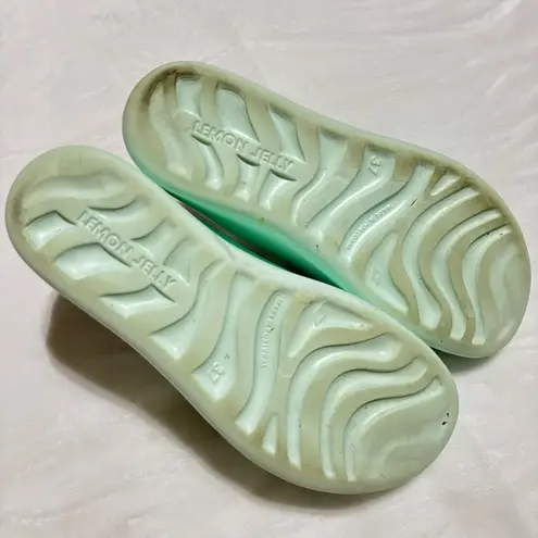 Lemon Jelly Women’s Fenix Aqua Green Platform Vegan Sandals Buckles size 7