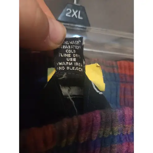 New Mix New Mints Women's Multi- Color Skirt, Vintage Small Boho Rainbow Plaid Skirt