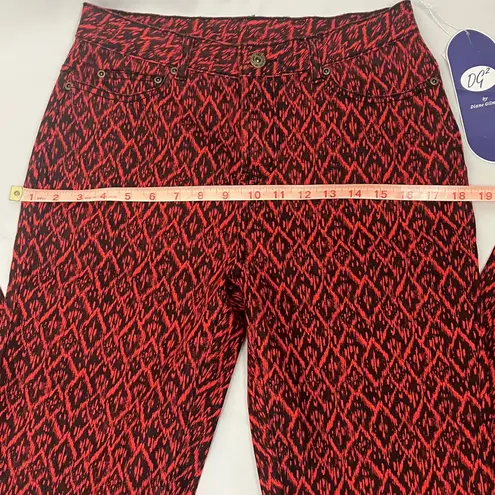 DG2 by Diane Gilman Black and Red Geo Patterned Straight Leg Jeans size 2