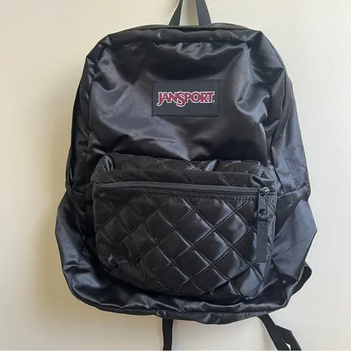 Jansport  Super FX Black Satin Diamond Quilting Backpack