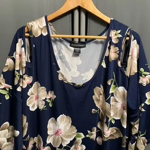 Ashley Stewart B28-Women's Dress Size 26/28 Navy Floral