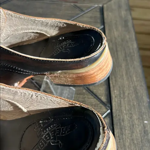 FREEBIRD by Steven Malena Black Cherry Leather mules block heel western size 9