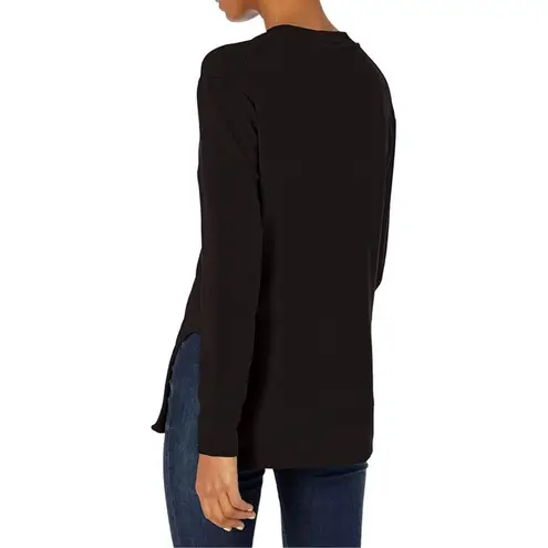 Daily Ritual Black Sweater Style Long Tunic Top LS Sweatshirt MEDIUM Cozy Soft