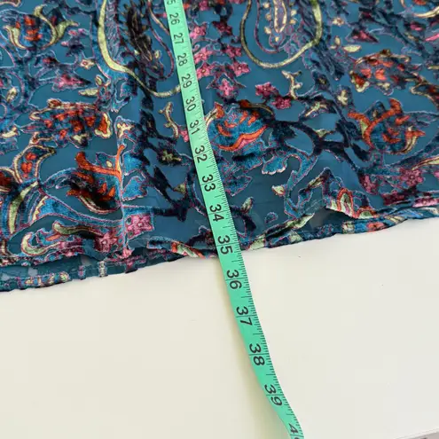 Peace + Love Paisley Floral Velvet Burnout Dress Sz M Baroque Whimsy Glam New Blue Size M