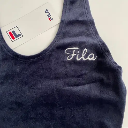 FILA  Women’s Navy Velour PHILOMENA Bodysuit Size S