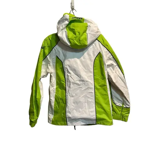 Spyder XT 5000 GREEN WHITE HOODED FULL ZIP SKI JACKET WOMENS LADIES SIZE 10