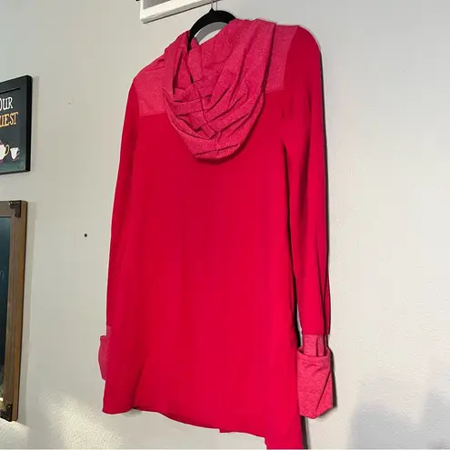 Athleta Women’s  Scarlet Long Asymmetrical Full Zip Hot Pink Hoodie Size Small