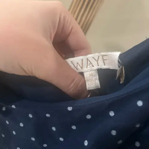 WAYF Navy Polka Dot One-Shoulder Ruffle Romper Size Medium