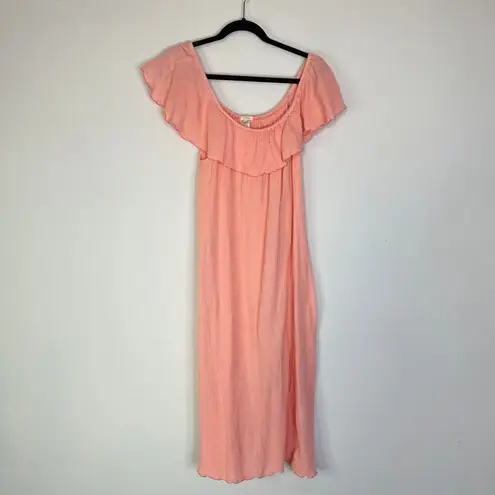 Eberjay Eberjey Nomad Florence Off Shoulder Midi Dress in Candlelight Peach Size small