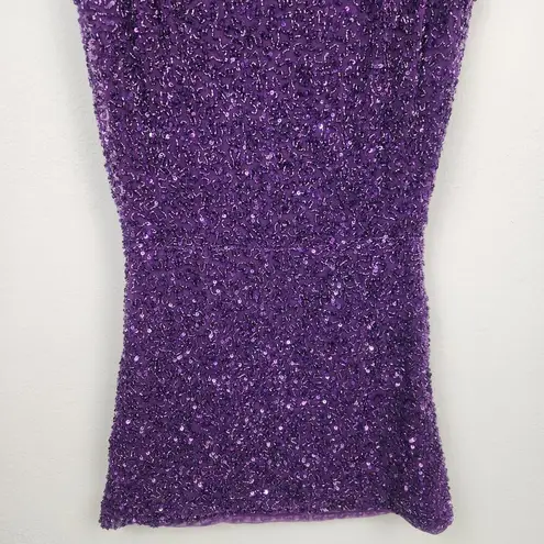 Retrofête Retrofete Carnegie Embellished Sequin Mini Dress Purple Small Sleeveless NWT