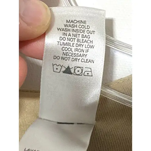 Emma James V Neck Blouse Sequins Lace Shirt Floral Brown Tan Womens S Stretch