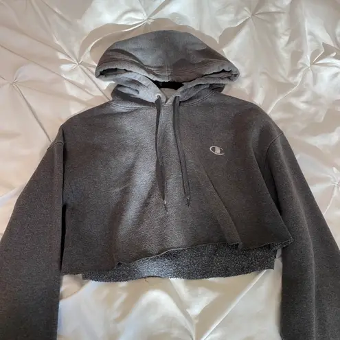 Champion gray cropped hoodie