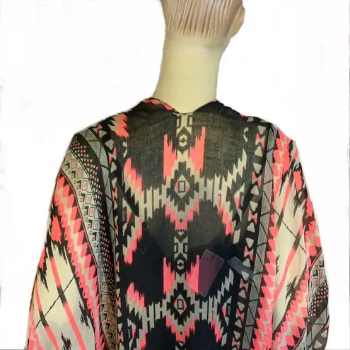 UNBRANDED FRINGE TRIM BLACK, CORAL & TAN SCARF/ SHAWL (OSFM) Multiple