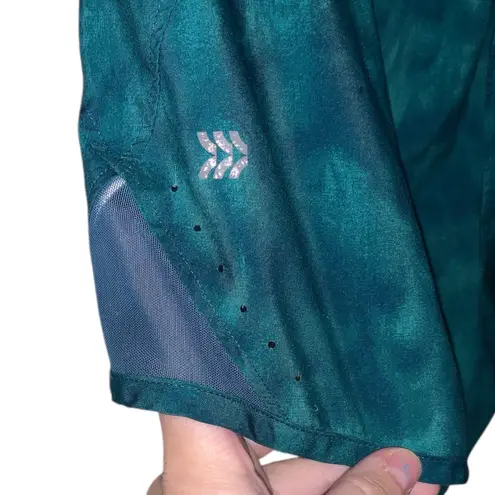 All In Motion Green Tie Dye Women's Athletic Lined Shorts Zip Pocket