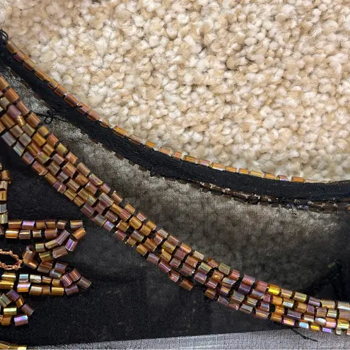 Laurence Kazar Imperfect vintage silk beaded top Paris-New York medium large